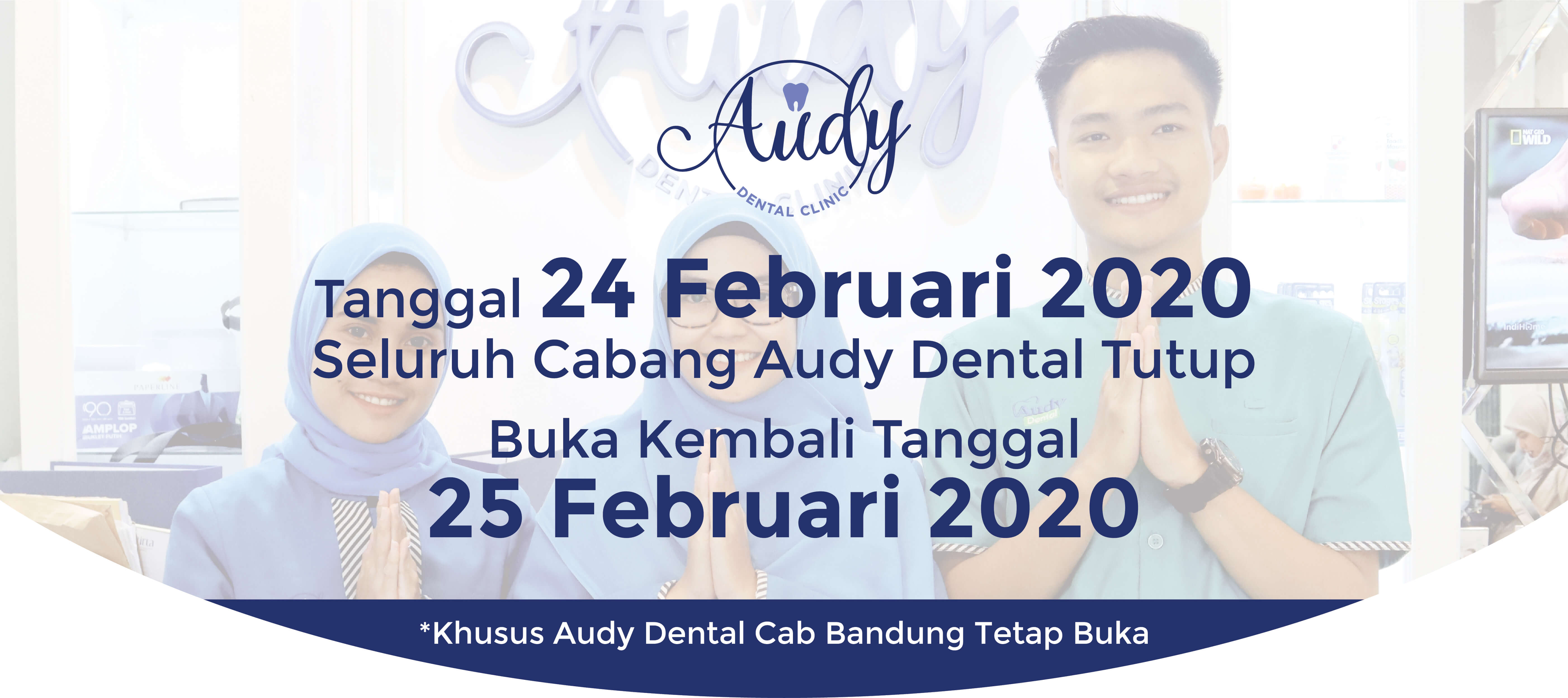 header pengumuman libur audy dental 24 februari 2021 